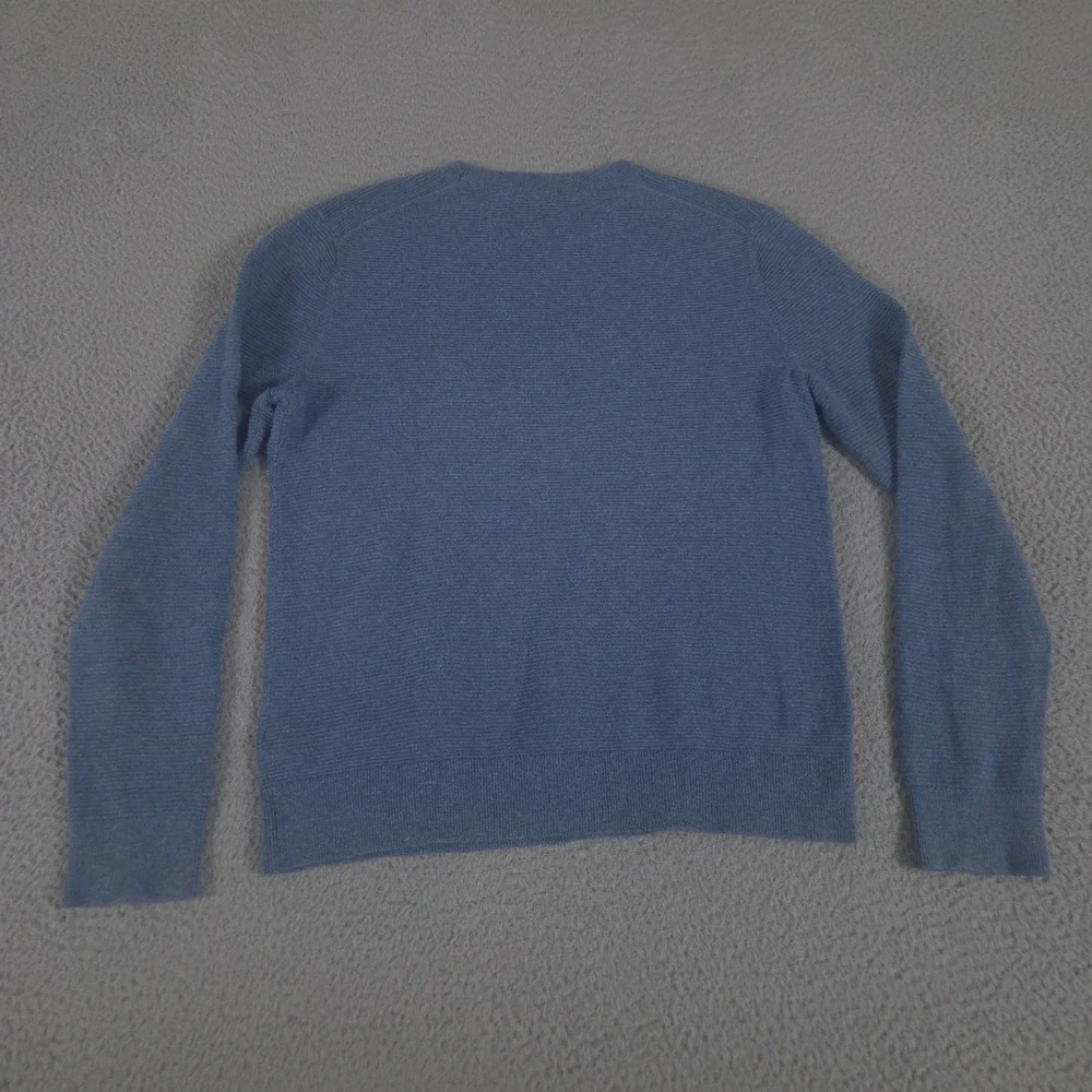 Banana Republic Sweater Mens Small Blue Organic Slub Cotton Textured Crew Neck